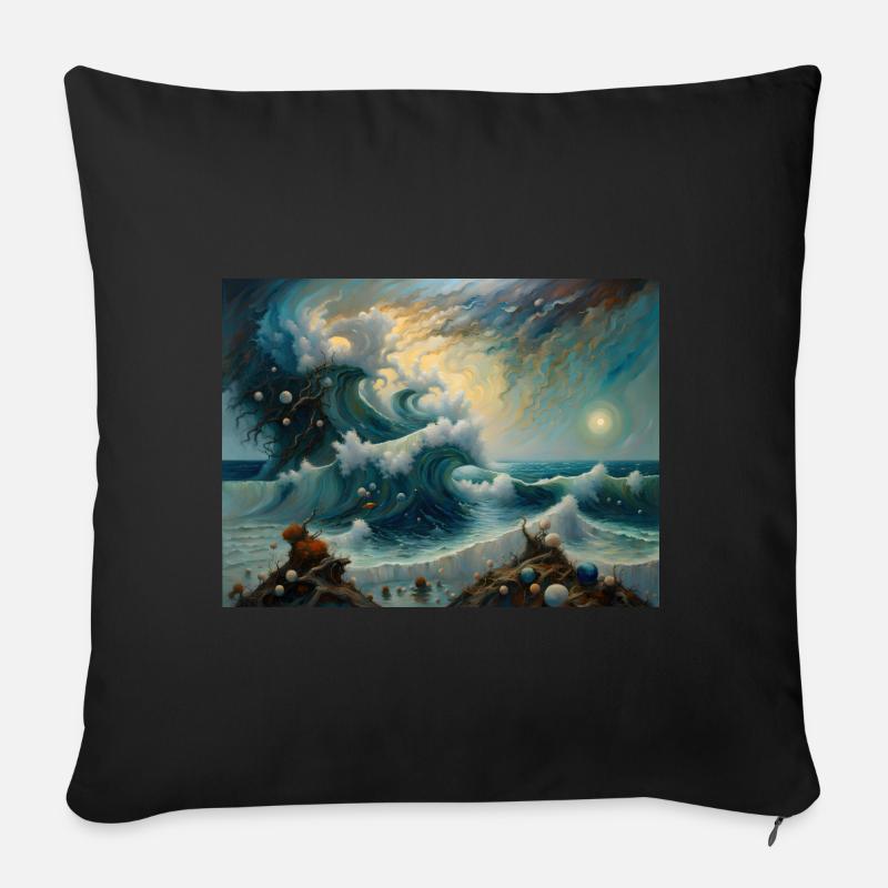 Nature's Fury #3 - Sofa pillowcase 17,3'' x 17,3'' (45 x 45 cm) - black