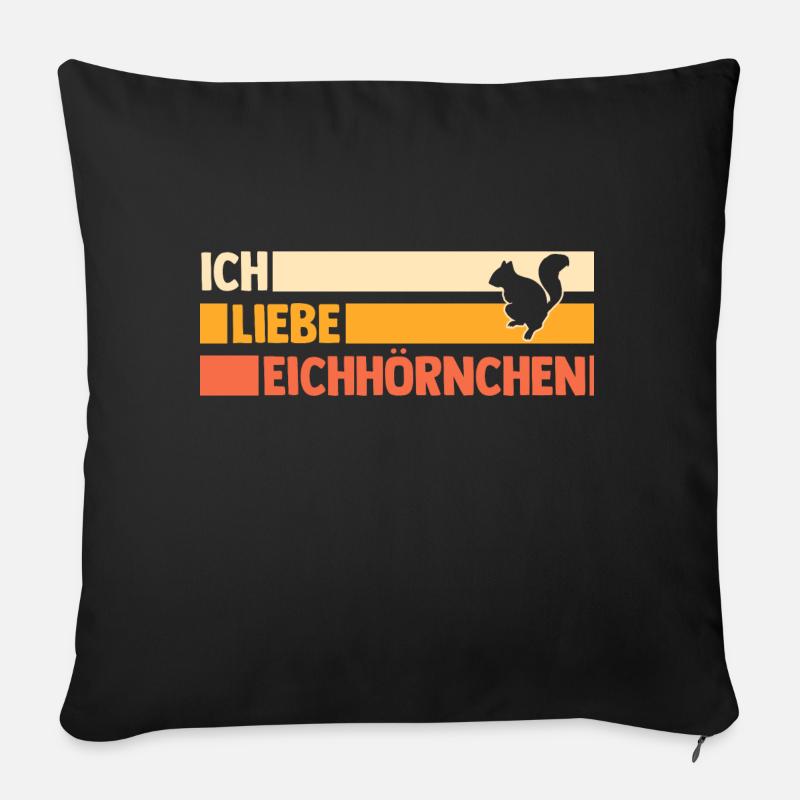 Eichhörnchen - Sofakissenbezug 45 x 45 cm - Schwarz