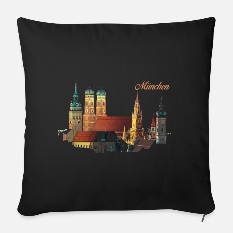 München - Sofakissenbezug 45 x 45 cm - Schwarz