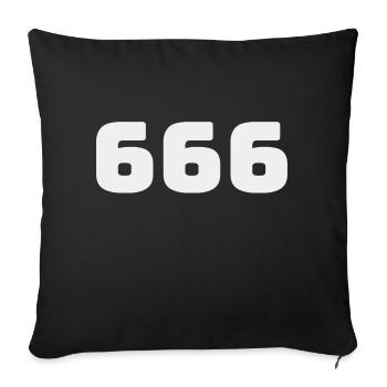 666 - Sofa pillowcase 17,3'' x 17,3'' (45 x 45 cm) - black - Front