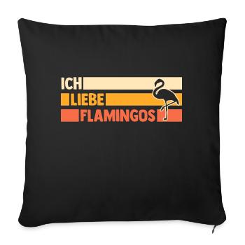 Ich liebe Flamingos - Sofakissenbezug 45 x 45 cm - Schwarz - Vorne