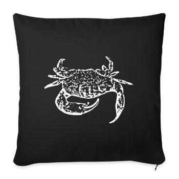 Crabe blanc - Housse de coussin décorative 45 x 45 cm - noir - Devant