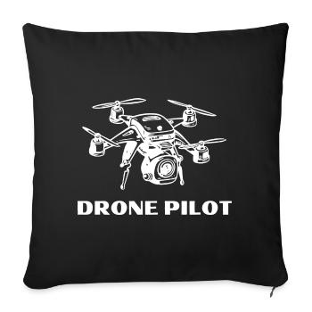Drone Pilot Drone Drone Gift Idea Funshirt - Sofa pillowcase 17,3'' x 17,3'' (45 x 45 cm) - black - Front