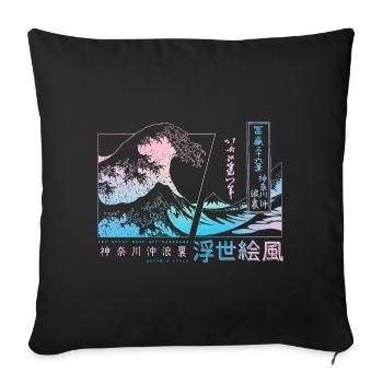 the big wave off Kanagawa, Japan - Sofa pillowcase 17,3'' x 17,3'' (45 x 45 cm) - black - Front