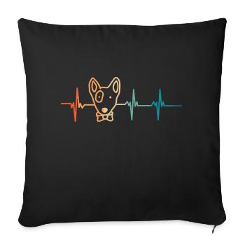 Battement de cœur bull terrier - Housse de coussin décorative 45 x 45 cm - noir - Devant