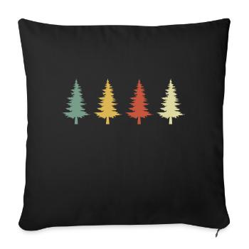 Vintage Retro Tree - Sofa pillowcase 17,3'' x 17,3'' (45 x 45 cm) - black - Front