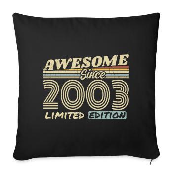 Vintage 2003 Retro - 2003 Geburtstagsgeschenk - Sofakissenbezug 45 x 45 cm - Schwarz - Vorne