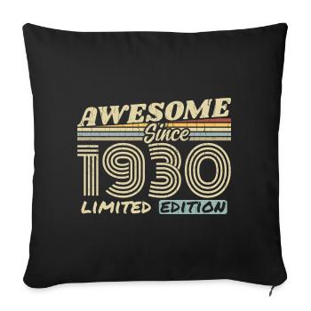 Vintage 1930's Retro - 1930's Birthday Gift - Sofa pillowcase 17,3'' x 17,3'' (45 x 45 cm) - black - Front