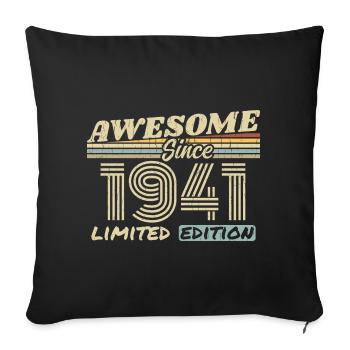 Vintage 1941 Rétro - Cadeau D’anniversaire 1941 - Housse de coussin décorative 45 x 45 cm - noir - Devant