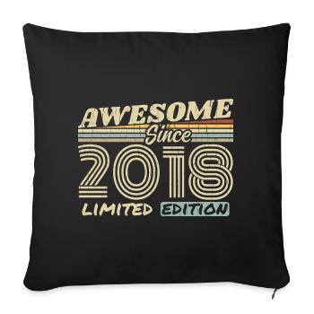 Vintage 2018 Retro - 2018 Birthday Gift - Sofa pillowcase 17,3'' x 17,3'' (45 x 45 cm) - black - Front