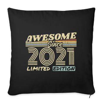 Vintage 2021 Retro - 2021 Birthday Gift - Sofa pillowcase 17,3'' x 17,3'' (45 x 45 cm) - black - Front