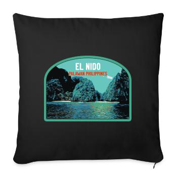 El Nido, Palawan, Philippines, Falaises Étonnantes - Housse de coussin décorative 45 x 45 cm - noir - Devant