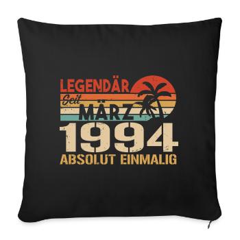 Légendaire depuis mars 1994 - absolument unique - Housse de coussin décorative 45 x 45 cm - noir - Devant