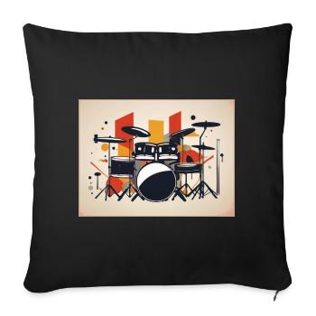 Drums! Bauhaus (Schlagwerk Art-Edition) - Sofa pillowcase 17,3'' x 17,3'' (45 x 45 cm) - black - Front
