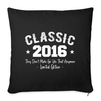 Born 2016 Vintage Classic Birthday Gift 2016 - Sofa pillowcase 17,3'' x 17,3'' (45 x 45 cm) - black - Front