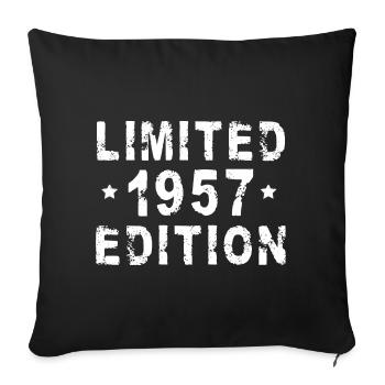 Édition limitée 1957 - Design d’anniversaire - Housse de coussin décorative 45 x 45 cm - noir - Devant