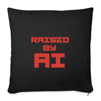 ÉLEVÉ PAR L’IA - Housse de coussin décorative 45 x 45 cm - noir - Devant