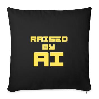 ÉLEVÉ PAR L’IA - Housse de coussin décorative 45 x 45 cm - noir - Devant