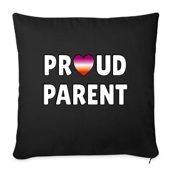 Drapeau lesbien de fier parent - Housse de coussin décorative 45 x 45 cm - noir - Devant