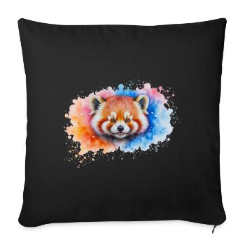 Watercolor Red Panda Splash - Sofa pillowcase 17,3'' x 17,3'' (45 x 45 cm) - black - Front