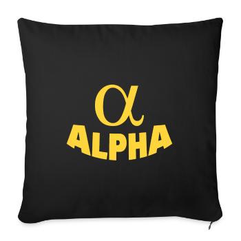 ALPHA - Sofa pillowcase 17,3'' x 17,3'' (45 x 45 cm) - black - Front
