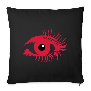 Eye make-up - Sofa pillowcase 17,3'' x 17,3'' (45 x 45 cm) - black - Front