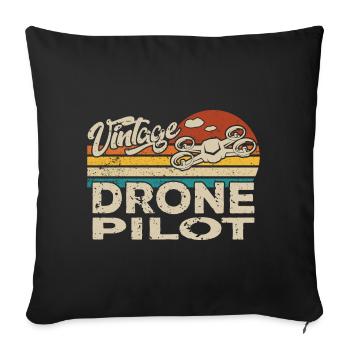 Drone Drone Drone Quadcopter Birthday - Sofa pillowcase 17,3'' x 17,3'' (45 x 45 cm) - black - Front