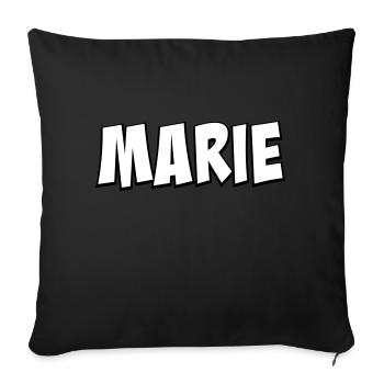 Marie Prénom Cadeau - Housse de coussin décorative 45 x 45 cm - noir - Devant
