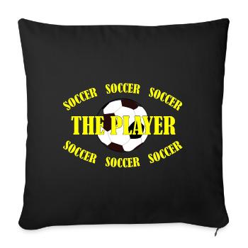 SOCCER - THE PLAYER - Sofa pillowcase 17,3'' x 17,3'' (45 x 45 cm) - black - Front