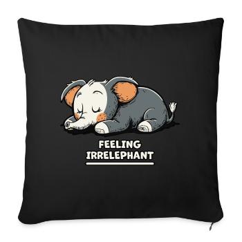 Feeling Irrelephant - Éléphant endormi - Housse de coussin décorative 45 x 45 cm - noir - Devant