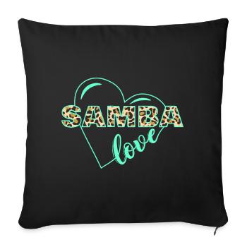 Samba Imprimé Animal Amour - Housse de coussin décorative 45 x 45 cm - noir - Devant