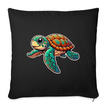 Turtle - Sofa pillowcase 17,3'' x 17,3'' (45 x 45 cm) - black - Front