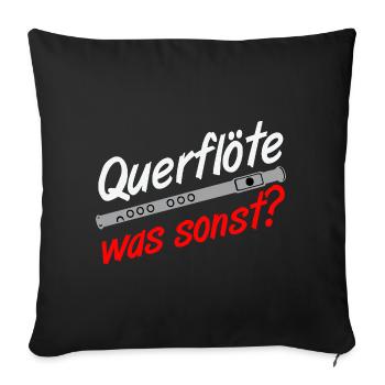 Fan Train, Spielmannszug, Musikzug, Querflöte (25 - Housse de coussin décorative 45 x 45 cm - noir - Devant