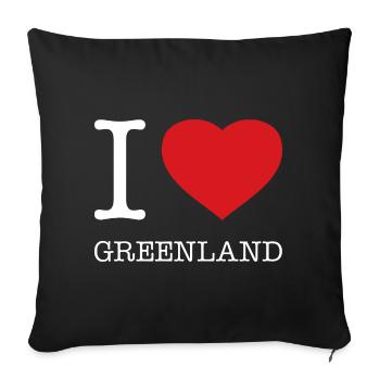 J’AIME LE GROENLAND Grönland - Housse de coussin décorative 45 x 45 cm - noir - Devant