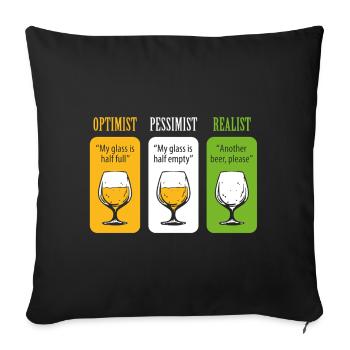 Beer Lover - Sofa pillowcase 17,3'' x 17,3'' (45 x 45 cm) - black - Front