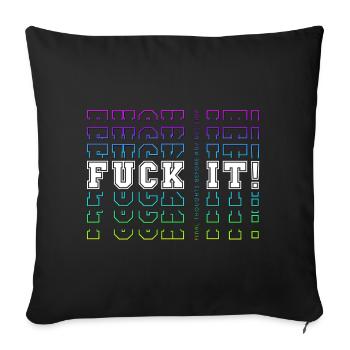 MERDE! -> Réflexions finales avant toute décision - Housse de coussin décorative 45 x 45 cm - noir - Devant