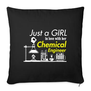 Just A Girl In Love With Chemical Engineer - Sofa pillowcase 17,3'' x 17,3'' (45 x 45 cm) - black - Front