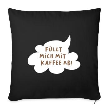 Nuage de café Bulle de dialogue Bureau Humour Dictons sympas - Housse de coussin décorative 45 x 45 cm - noir - Devant
