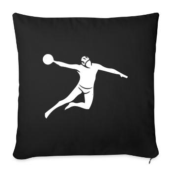 Lancer de puissance de water-polo - Housse de coussin décorative 45 x 45 cm - noir - Devant