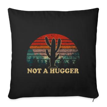Désert Cactus Coucher de soleil Inspirational - Housse de coussin décorative 45 x 45 cm - noir - Devant