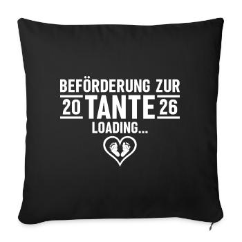 Promotion à Tante 2026 invitations - Housse de coussin décorative 45 x 45 cm - noir - Devant