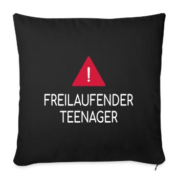 Beware of free-running teenagers - Sofa pillowcase 17,3'' x 17,3'' (45 x 45 cm) - black - Front