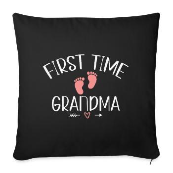 Grandma-to-be for the first time - Sofa pillowcase 17,3'' x 17,3'' (45 x 45 cm) - black - Front
