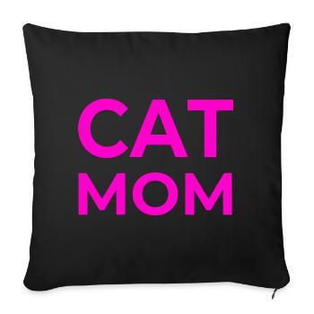 félin - Housse de coussin décorative 45 x 45 cm - noir - Devant