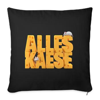 All cheese - Sofa pillowcase 17,3'' x 17,3'' (45 x 45 cm) - black - Front