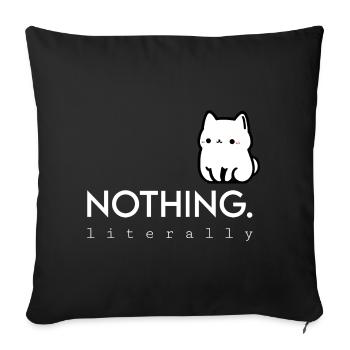 Kawaii Chat Blanc Rien - Housse de coussin décorative 45 x 45 cm - noir - Devant