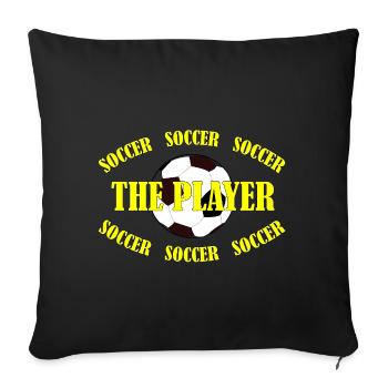 SOCCER - THE PLAYER - Sofa pillowcase 17,3'' x 17,3'' (45 x 45 cm) - black - Front