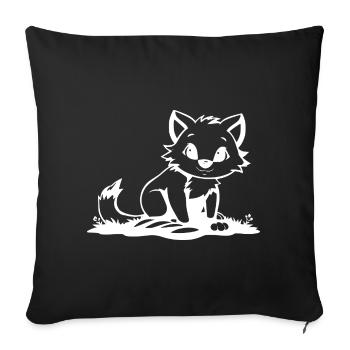 Fuchs - Sofakissenbezug 45 x 45 cm - Schwarz - Vorne