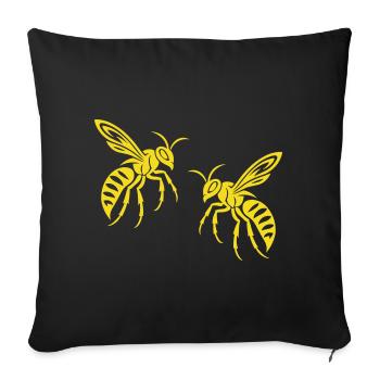 Bee Wasp - Sofa pillowcase 17,3'' x 17,3'' (45 x 45 cm) - black - Front