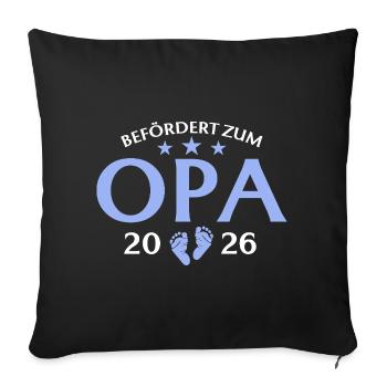 Grand-père 2026 Promu grand-père - Housse de coussin décorative 45 x 45 cm - noir - Devant